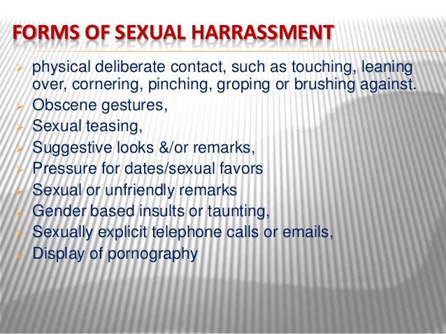 Harassment Sexual Forms Of Harassment Sexual Forms Of